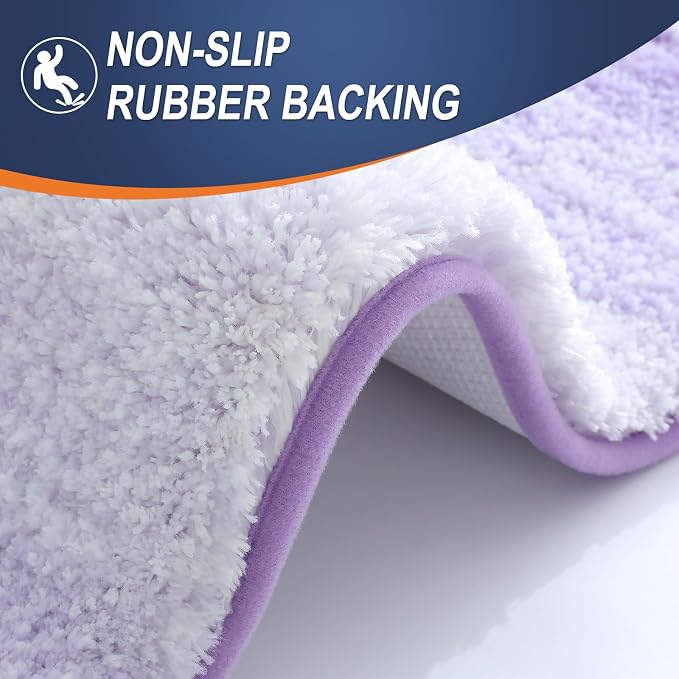 OLANLY Bathroom Rugs Mat 36x24, Extra Soft Absorbent Microfiber Bath Rug, Rubber Backing, Quick Dry, Machine Washable Bath Mats for Bathroom Floor, Tub and Shower, Home Decor Accessories, Light Purple