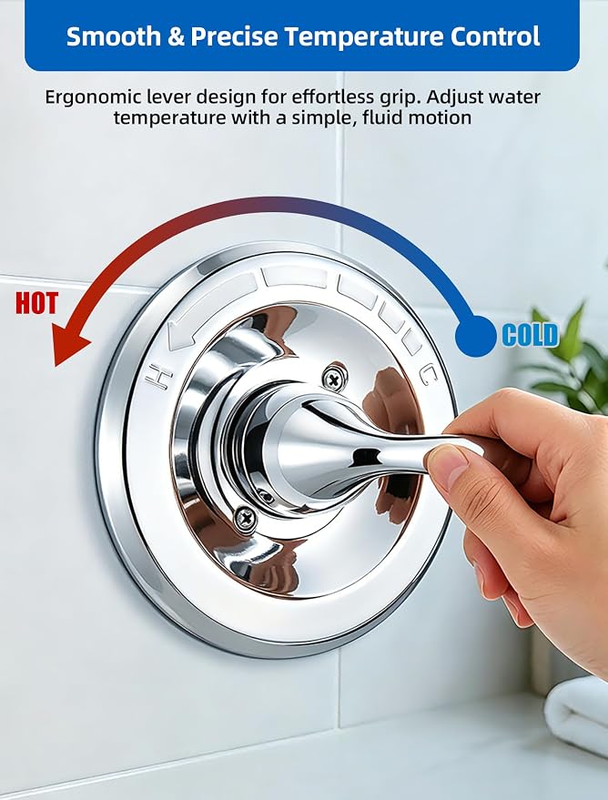 RP48717 Shower Handle Kit Replacement for Delta 13 14 1300 1400 Series, Shower Knob Replacement, Chrome Lever