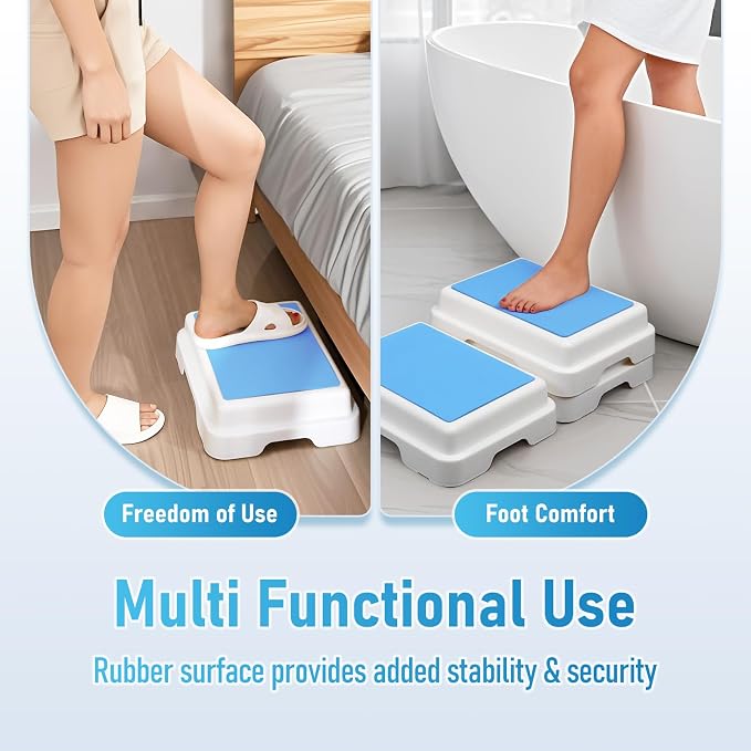 Wefaner Bath Step,Set of 3 Stackable Bathtub Non Slip Safety Step Stool, Indoor/Outdoor Handicap Wideing Hands Free Platform Medical Portable Stack-Able, for High Beds, Kitchens,Bathroom.