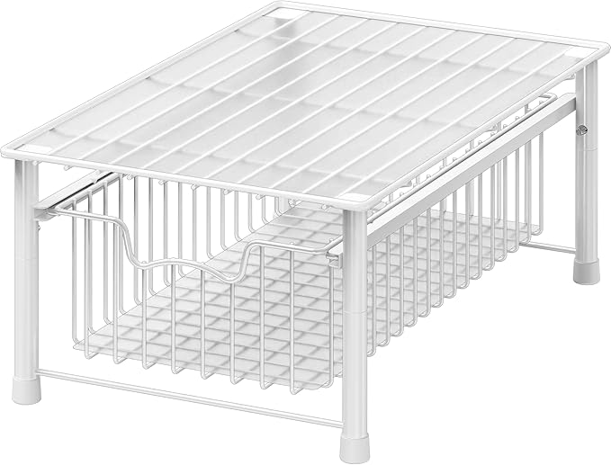 Simple Houseware Stackable Basket Drawer, White