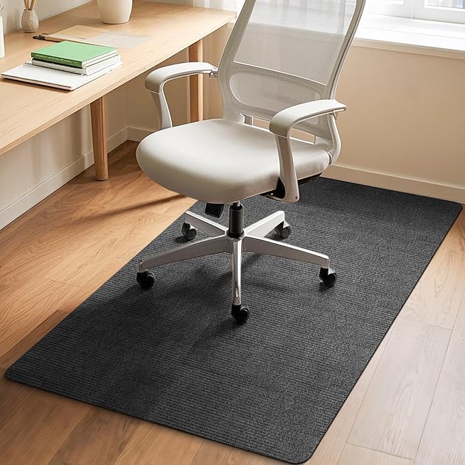 Office Chair Mat for Hardwood and Tile Floor, 48" x 36" Computer Desk Chair Mat, Anti-Slip Mat for Rolling Chair, Large Floor Protector for Home Office, Dark Gray