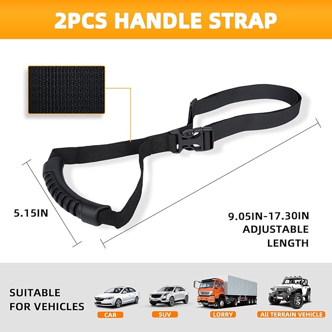 KOUNATSURI Car Door Handle for Elderly Car Assist Support Handle Multifunction Car Door Latch Bar for Seniors and Handicapped(Black)