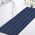 Turquoize Chenille Bath Rugs Shaggy Bathroom Rugs Non Slip Bath Rugs for Bathroom 47 x 17 Navy Bath Rug Extra Soft and Absorbent Area Rug, 47"x 17", Navy