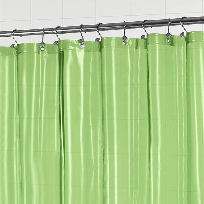 Barossa Design Clear Green Shower Curtain Liner - Premium PEVA Shower Liner with 3 Magnets and Metal Grommets, Waterproof Lightweight Standard Size Bath Curtains for Bathroom - Translucent Green