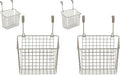 Spectrum Grid Over the Cabinet Wire Storage Basket Large (Satin Nickel Powder Coat) - Organizer for Bathroom, Kitchen, Under Sink, Pantry, Hair Tools, & More (Pack of 2)