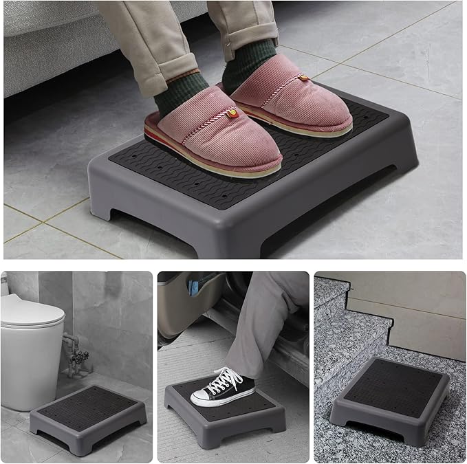 Fotree One Step Stool, Non-Slip Mobility Step Platform for Senior ＆ Adults, Safety Step Platform for Stair, Car, Bed, Chair, Shower, Bathtub, Outdoor, 3.5 Inch High Rise Stairs 440 Lbs Capacity