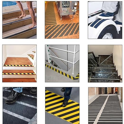Grip Tape Anti Slip Tape 1 Inch, 33 Feet, Black Heavy Duty Non Skid Tape for Stairs Outdoor/Indoor, Waterproof Safety Adhesive Strips Roll for Ramp Traction Tread Staircases, 80 Grit