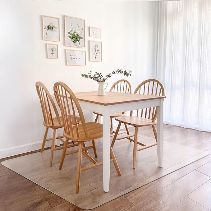Azadx Office Chair Mat for Hardwood Floor, 57"x84" Clear Desk Chair Mat for Hardwood Floor Large Protector Floor Mat for Dining Room, Easy Glide Rolling Plastic Floor Mat, Chair Mats for Living Room