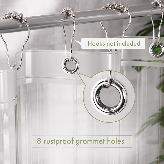 AmazerBath Shower Curtain Liner Stall, 48x72 Clear Shower Curtain Liner, Waterproof Plastic Shower Liner, Lightweight PEVA Shower Curtain for Bathroom with 3 Magnets and 8 Rustproof Metal Grommets