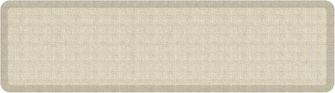 GelPro NewLife Decorative Foam Floor Mat, 72" x 20", Tweed Antique White