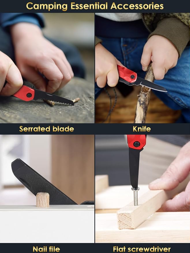 Stocking Stuffers for Men Dad Gifts, Multitool Camping Accessories 13-in-1 Survival Multi Tools Hammer, Christmas Cool Gadgets for Adults Him Boyfriend Husband Grandpa Women Birthday Valentines