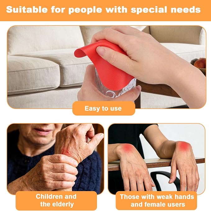 LUTER 4pcs Jar Opener Gripper Pads, Rubber Jar Grippers Multi-function Jars Opener for Seniors Kitchen Coasters(Red, Green)