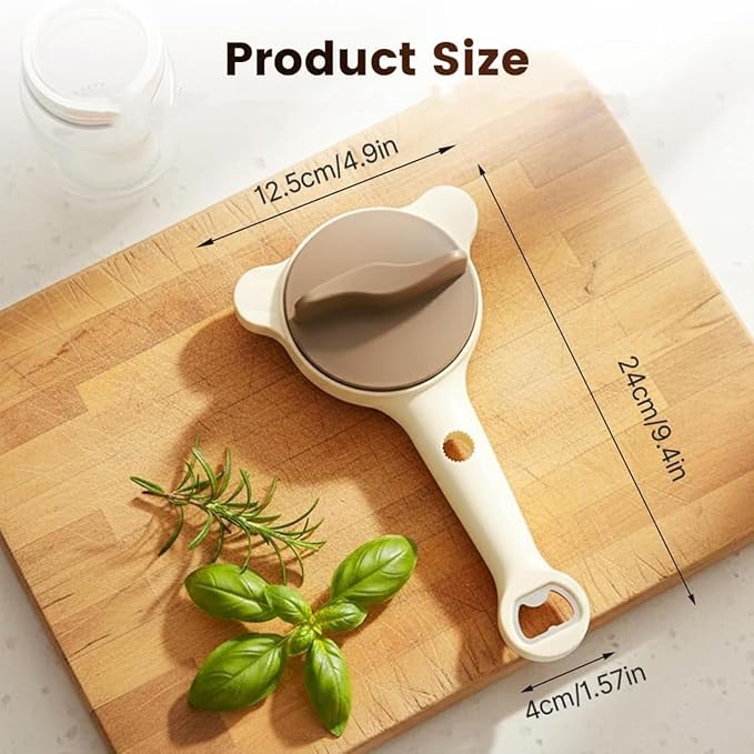 2026 New 4-in-1 Multi-Purpose Jar Opener, Adjustable Stainless Steel Ergonomic with Non-Slip Teeth, Jar Opener for Weak Hands, Multi Size Lid Tool for Jars, Cans, Wine Bottles (Gray)