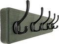 Dseap Coat Rack Wall: Patented, Heavy-Duty, 5-Double-Hooks Wooden Wall Mounted Coat Rack Coat Hanger Hook Rail for Winter Coats Hat Jacket Clothing, Weathered Green