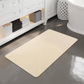Mecko Bath Mat, Ultra Absorbent Quick Dry Bathroom Floor Mats-Rubber Non-Slip Thin Bathroom Rug Fit Under Door, Faux Suede Surface Shower Rug for Bathtub, Sink, Shower Room(Beige,20"x32")
