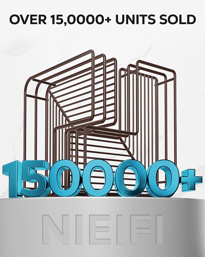 Nieifi Adhesive Corner Shower Caddy Shelf Basket Rack with Hooks, Rust Proof Stainless Steel Bathroom Shelf Shampoo Holder No Drilling (Brown)