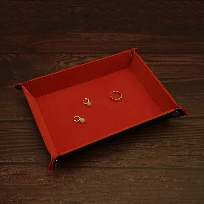 Valet Organizer - Catchall Tray for Jewelry, Wallets, Watches, Keys, Coins, Phones, Glasses - Perfect for Nightstand, Desk, Entryway