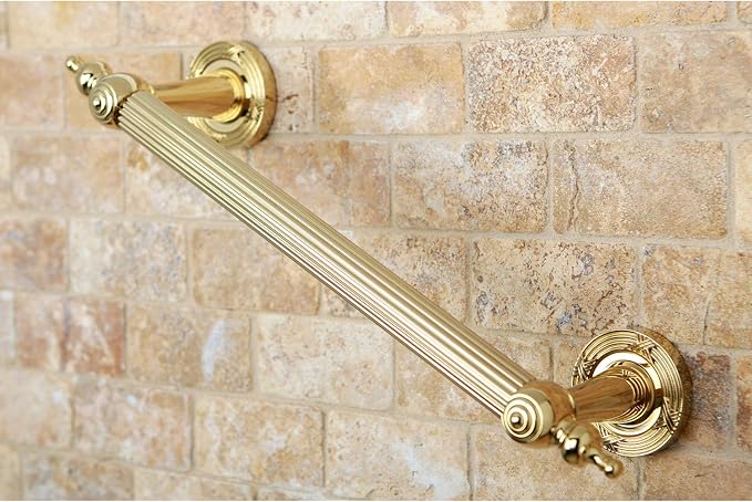 Kingston Brass DR710122 Designer Trimscape Templeton Grab Bar 12-Inch with TL TIP, Polished Brass