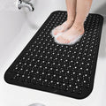 Black Bathtub Mat Shower Mat Non Slip 17x30 Inch Standard Size, Soft Bubble Bath Tub Mat Shower Mats for Inside Shower Bathroom Floor Mat with Big Suction Cups & Drain Holes, BPA-Free