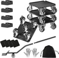 LOYAL TIGER 1500LBS Heavy Duty Furniture Dolly Movers Set with Lifter, 5-Wheel Carbon Steel Moving Rollers with Locking Casters for Refrigerator, Washer, Sofa & Cabinet(5.4 Inch, Black)