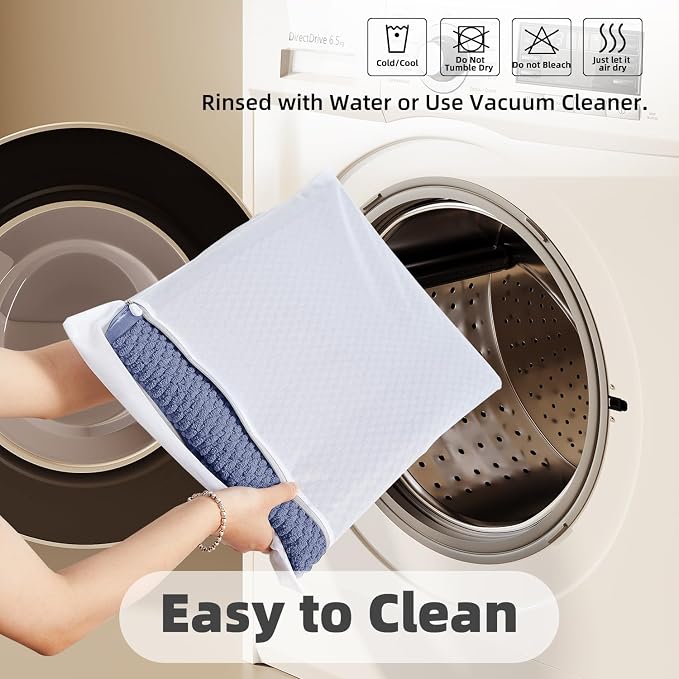 TYUU Bathroom Rugs Non Slip Washable, Super Absorbent Thin Bath Mat Small Quick Dry Low Pile Bathroom Rug, Denim Blue 16"x24"