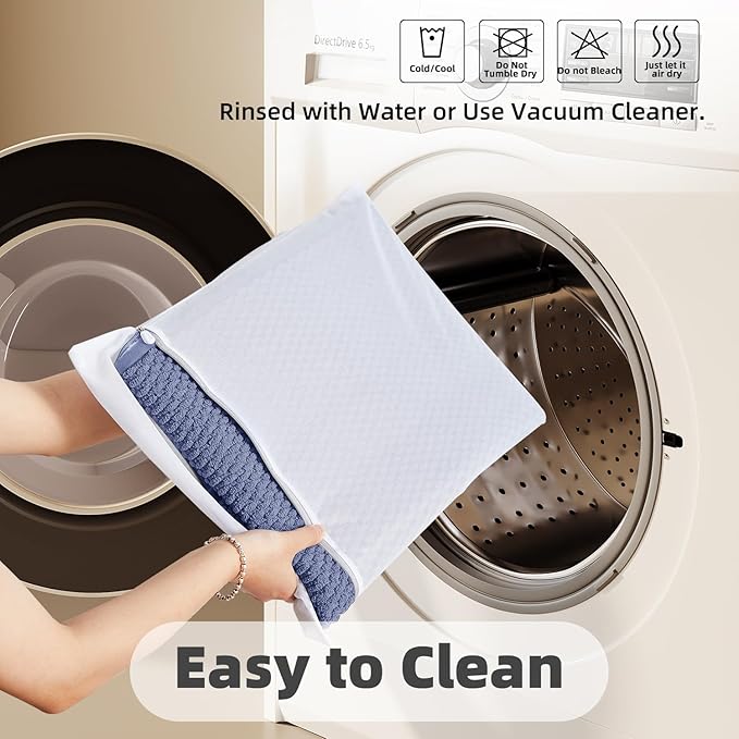 TYUU Small Bathroom Rugs Non Slip Washable Bath Rugs Super Absorbent Bathroom Rug Thin Quick Dry Low Pile Bath Mats, Denim Blue 12"x12"