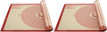 Non-slip Silicone Pastry Mat Extra Large with Measurements 36''By 24'' for Baking Mat, Counter/Dough Rolling/Oven Liner/Fondant/Pie Crust（Red） (Pack of 2)