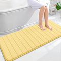 OLANLY Memory Foam Long Bathroom Rugs Runner 59x24, Super Soft Absorbent Bath Mat, Quick Dry, Machine Washable Shower Floor Rugs, Bathmat Carpet, Bathroom Home Decor Accessories, Yellow