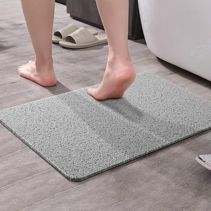 Asvin Soft Textured Bath, Shower, Tub Mat, 24x32 Inch, Phthalate Free, Non Slip Comfort Bathtub Mats with Drain, PVC Loofah Bathroom Mats for Wet Areas, Quick Drying