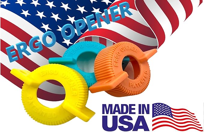 3-Pack WATER BOTTLE Opener ERGO OPENER | Arthritis Sufferers Elderly Seniors Weak Hands | Easy Twist-Off Plastic Bottle Opening Tool Travel On-Go | Carpal Tunnel | MADE in USA