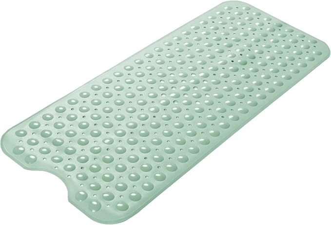 AmazerBath Shower Mat Non Slip 40 x 16 Inches, Shower Stall Mats with Suction Cups and Drain Holes, Non Slip Bath Mat for Tub for Elderly & Kids, Mint Green