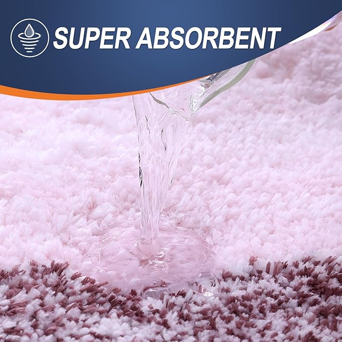 OLANLY Large Bathroom Rugs Mat 40x24, Extra Soft Absorbent Microfiber Bath Rugs, Rubber Backing, Quick Dry, Machine Washable Bath Mats for Bathroom Floor, Tub and Shower, Home Decor Accessories, Mauve