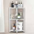 HDPS 3 Tier Floor Standing Corner Shower Caddy Organizer Shelf, Detachable Stool & Foot Rest,Waterproof & Durable Bathroom Shelves Stand Rack with Anti-Slip Feet, Space-Saving Design Storage