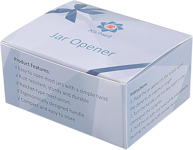 Kichwit Jar Opener for Arthritis, Stainless Steel Jar Lid Opener for Small and Medium Jar Lids