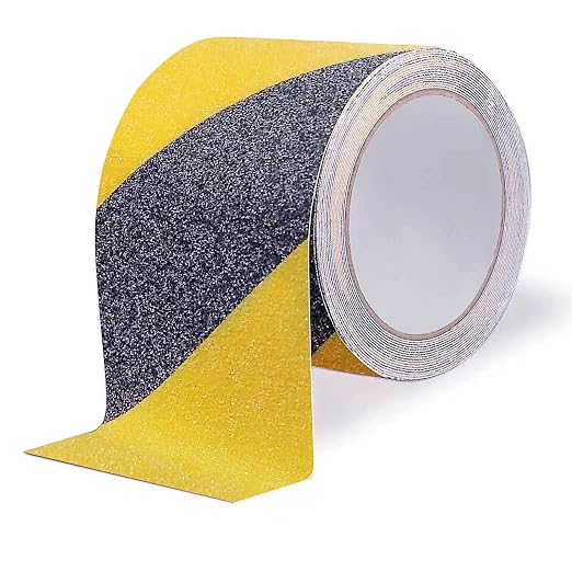 Qingluan Anti Slip Tape, Safety Tape Outdoor Waterproof, High Adhesive Grip Tape for Stairs, Tread Steps, Floor, Ramps, Skateboards, Caution to Keep from Slipping (Yellow/Black, 4 Inch x 33 Foot)