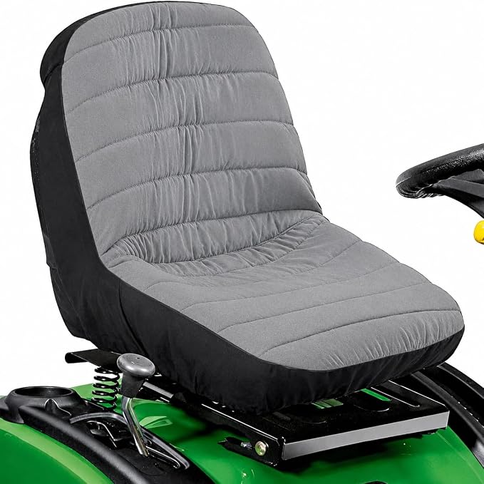 Tractor Seat Cover for McCormick Tractors X10.25H 2011-2014, Lawn Tractor Seat Cover with Back Storage Pockets Durable Water-Resistant Protector for Compact Utility Tractor,Grey