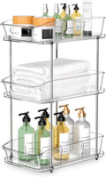 incostar 3 Tier Under Sink Organizer and Storage - Multi-Purpose Stackable Pantry Organizer with Pull-Out Clear Bins and Movable Dividers for Kitchen and Bathroom Cabinet