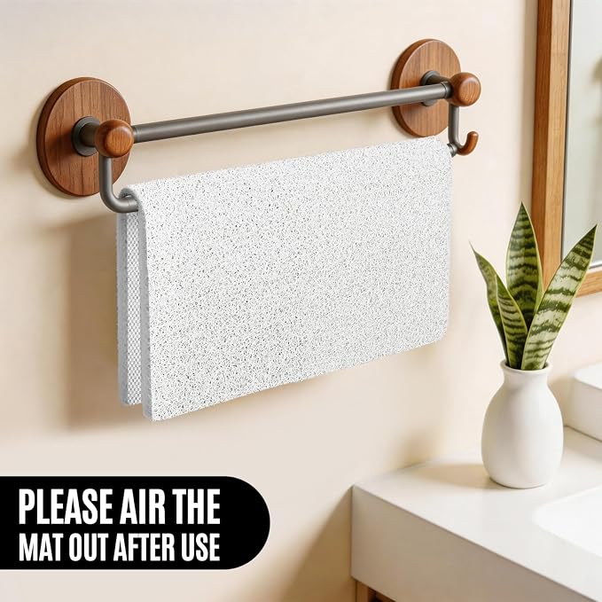 Joyhalo Shower Mat Bathtub Mat Non Slip, Bathmats Non Slip, Quick Drying Foot Scrubber Loofah Mats for Shower, Tub, Bathroom, Home, 24 * 24inch, White
