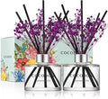 COCODOR Preserved Real Flower Reed Diffuser/Cashmere Vanilla / 6.7oz(200ml) / 2 Pack/Reed Diffuser Set, Oil Diffuser & Reed Diffuser Sticks, Home Decor & Office Decor, Fragrance and Gifts