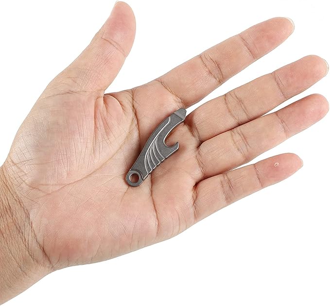 Hamans Mini Pry Bar Multi Tool Titanium Pry Bar with Bottle Opener Screwdriver Function (Grey)