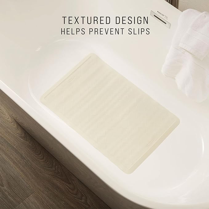 Rubbermaid Commercial Products Safti-Grip Bath Mat, Large, White, Suction-Backed, for Commercial/Residential Use for Home/Hotel/Shower/Bathtub