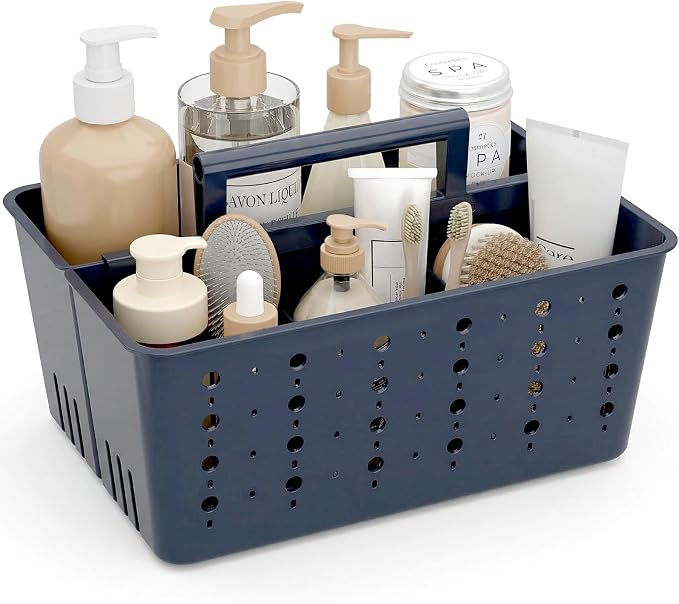 Lifewit Shower Caddy Portable, Caddy Organizer with Handle and Adjustable Dividers, Plastic Shower Basket for Dorm Room Essentials, College, Bathroom, Pink, 1 Pack