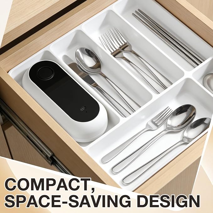 Electric Can Opener,Rechargeable One Touch Side Cut Opener for Seniors Fits Almost All Can Sizes,Smooth Edge, Handfree, Wall Mounted Small Size(White)