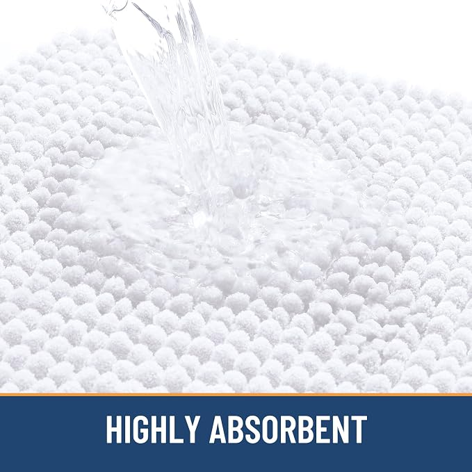 Arotive Bathroom Rugs 36" x 24", Ultra Soft Absorbent Chenille Bath Rugs, Non-Slip Rubber Backing, Machine Washable Bath Mats for Bathroom Floor, Tub and Shower, Home Decor Accessories, White