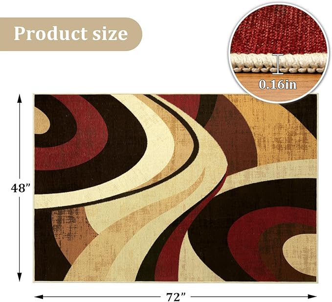 Office Chair Mat for Hardwood Floor, 72"x48" Easy Glide Computer Desk Mat Protector for Rolling Chair Under Desk Rug Nonslip Backing, Machine Wash, (Modern)
