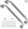 2 Pack Shower Grab Bar 20 Inch, ZUXET Brushed Nickel Handicap Grab Bar w/Knurled Grip, 304 Stainless Steel Bathroom Handrail for Toilet, Shower, Bathtub, Wall Mounted Anti-Slip Support Bar for Seniors
