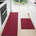 StepLively Kitchen Mat, 2 PCS Kitchen Rugs, Cushioned Kitchen Mats for Floor, Anti Fatigue Kitchen Rug Set, Non-Skid Standing Mat for Kitchen, Office, Sink, 17.3"x30"+17.3"x70", Red