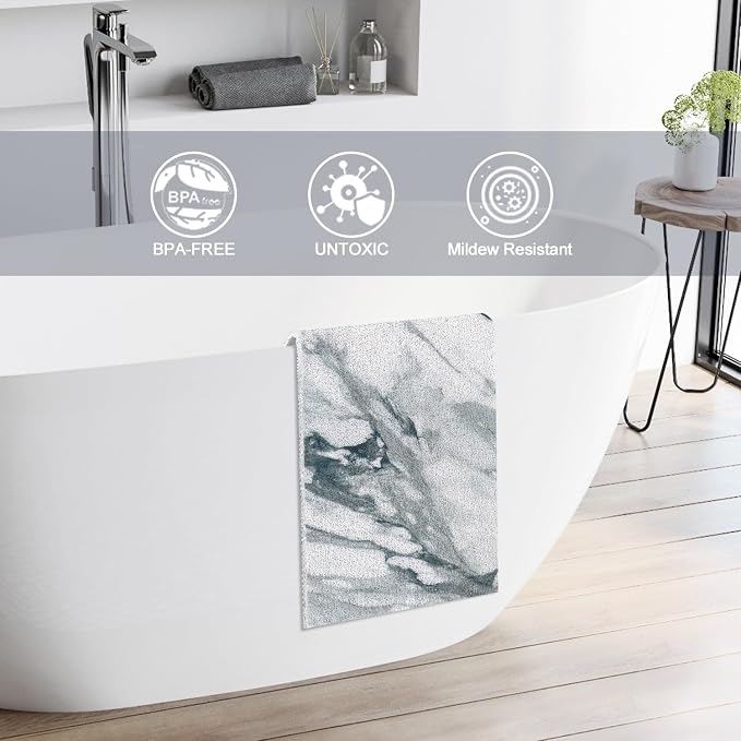Shower Mat Bathtub Mat Non-Slip - 16x39 Inch Soft Comfort Bath Mat with Drainage Holes, PVC Loofah Massage Bathmat for Shower, Tub, Bathroom, Wet Areas, Quick Drying