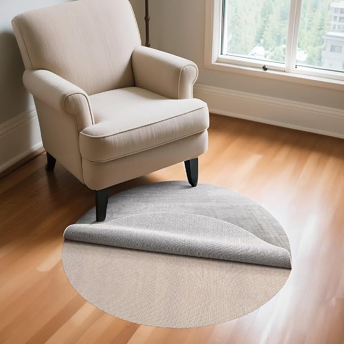 Veken 2x2 Ft Round Rug Pad Gripper for Hardwood Floors, Circle Non Slip Rug Pads for Area Rugs, Thick Rug Grippers for Tile Floors, Under Carpet Anti Skid Mat, Keep Your Rugs Safe and in Place