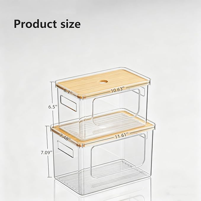 SUBEKYU Under Sink Organizer,Plastic Trash Bag Holder Dispenser,Stackable Pantry Laundry Room Home Organization,Potatoes Onions Storage Container for Kitchen,Set of 2 for 13/30/33 Gallon Bags